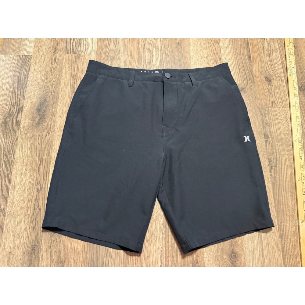 Hurley Shorts Men Size 34 Black Board Shorts Dri-Fit Stretch Casual